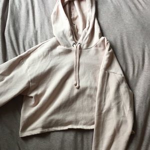 h&m cropped hooded sweatshirt
